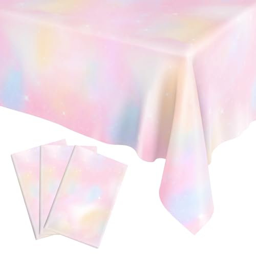 Einweg Tischdecke,Tischdecke Einweg,Plastik Tischdecken,Regenbogen Tischdecken 3 Stück,Plastiktischdecken,Plastik Tischdecke,Einwegtischdecken Biertisch,Einwegtischdecken Wasserdicht,Biertischdecke