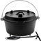 KitchenMonster® Dutch Oven Kochtopf - Gusseisen Topf Ø29 - Gusseisen Topf mit Deckel 9 Liter Grillpfanne - Bratpfanne Gusseisen Schwarz