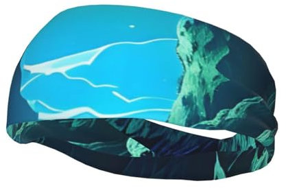 Water Moon Cave Schweißband Unisex Sport Stirnband Laufen Fitness Yoga Feuchtigkeitstransport Umfang 37 cm