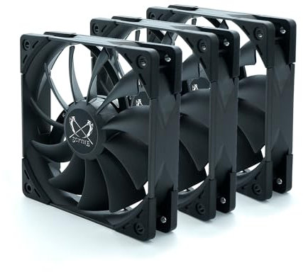 Kaze Flex 120 High Air Flow PC Case Fan, Fluid Dynamic Bearing,120mm x 25mm (3-Pack, PWN 4-pin, 1500RPM)