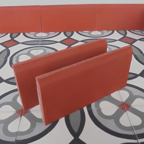 1 lfd. Meter Sockelfliesen Zementfliesen (rot)