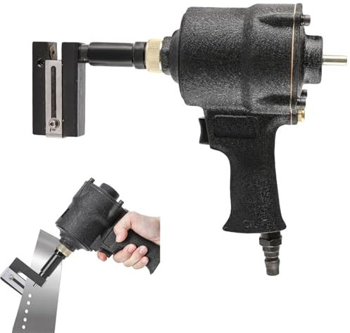 COYEUX Pneumatic Hole Puncher, 3.2-13MM Air Metal Hole Punch Tool, Clamp Head 360° Rotation, Adjustable Margins, for Doors and Windows, Factory, Office and Home