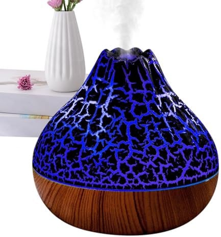 Volcano Humidifier | Volcano Simulated Flame Diffusers - RGB Ambient Light, Quiet Fire Mist Humidifier Air Purifying For Relaxation Mood Enhancement