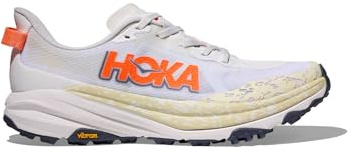 Hoka Herren Speedgoat 6 Sneaker, White Neon Tangerine, 43 1/3 EU
