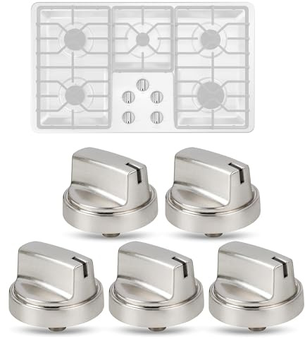 5Pcs Upgraded WB03X29300 Gas Stove Knobs for GE Range Surface Burner Knob, Gas Range Knobs Replacements for JGP3030SL1SS JGP3030SL2SS Cooktop Knob Replace for GE Part Number AP6301265 4585904