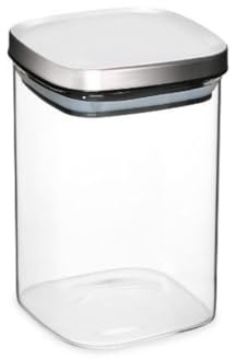 Jomafe Glass Storage Container With Stainless Steel Lid – BPA Free – 1100ml - Airtight, Multipurpose, Cereal Food Containers