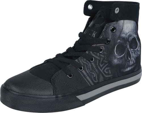 Black Premium by EMP Unisex Schwarze Sneaker high mit seitlichen Skull-Print EU43