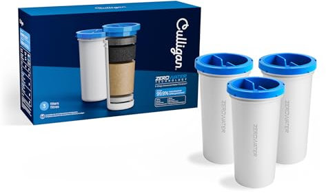 Culligan with ZeroWater Technology Replacement Filter 3-Pack, 5-Stage Advanced Water Filter – IAPMO Certified to Reduce Lead, Total PFAS (Forever Chemicals), Mercury, Fluoride, and Chlorine