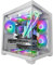 Mars Gaming MC-VIEW2, Caja Gaming MicroATX, Doble Cristal Templado Continuo Sin Marco, 1x Ventilador FRGB Trasero 120mm, Soporte Refrigeración Líquida hasta 240mm, Estructura de Doble Cámara, Blanco