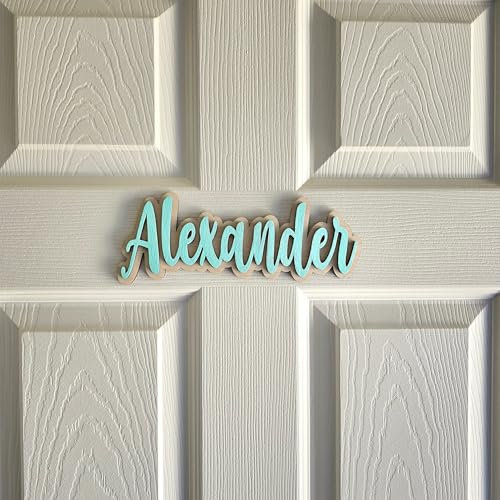 Personalised Wooden Kids Door Sign – Custom Name Plaque for Boys & Girls, Nursery Wall Name Sign, Bedroom Door Nameplate, Children's Room Decor, Custom Wooden Name Sign (Style 1)
