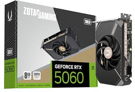 ZOTAC Gaming GeForce RTX 5060 Solo DLSS 4 8GB GDDR7 128-bit 28 Gbps PCIE 5.0 Gaming Graphics Card, SFF-Ready Ultra Compact Card, ZT-B50600G-10L
