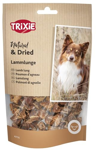 TRIXIE Hundeleckerli Lammlunge, getrocknet, preoteinreich – 80 g | Schmackhafter Snack für jeden Tag – ideal für zwischendurch, Monoprotein, für sensible Hunde geeignet