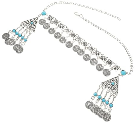 MOKKHNB Vintage Haarschmuck für Damen aus Zinklegierung Stirnband im Boho Stil mit Quasten nicht Verblassend und Bruchsicher Accessoire für Geburtstag und Engagement