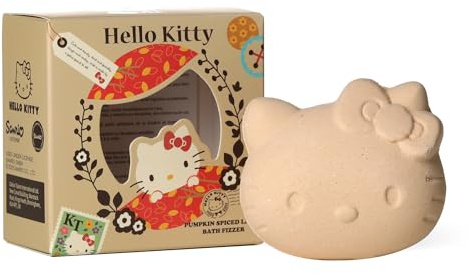 Hello Kitty Pumpkin Spiced Latte Bath Fizzer – Autumn Fizzy Bath Bomb with Cosy Scent, Hello Kitty Shape, 150g Single-Use Soak, Fun Gift for Kids