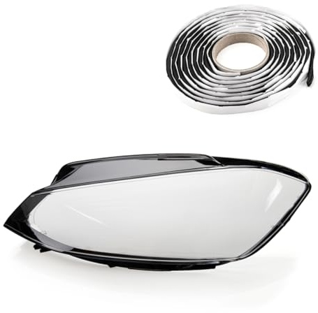 LST Scheinwerferglas Streuscheibe Hauptscheinwerfer Linsenscheibe Frontlicht Abdeckung Glas links transparent schwarz kompatibel mit VW Golf VII 7 5G BA5 Variant Alltrack Limousine 2017-2021