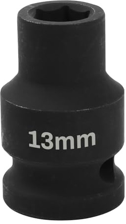 Uxney Douille à Choc 1/2 13mm Hexagonale 6 Points, en Acier Chrome-Molybdène, pour Clé à Choc - Usage Intensif Garage, Industrie