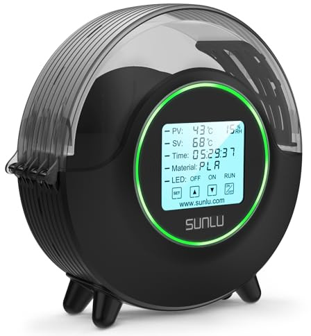 SUNLU Secador de filamentos oficial S2, secador de filamentos 3D mejorado con ventilador de calefacción de 360°, deshidratador de filamento, juego de una tecla con Touch Sreen de 4.6 pulgadas