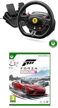 Forza Horizon 6 – Xbox Series X (Disc) + Thrustmaster T98 Ferrari 296 GTS – Volant de Course Officiel – Xbox X|S, One & PC – Manettino – Pédalier Magnétique T2PM
