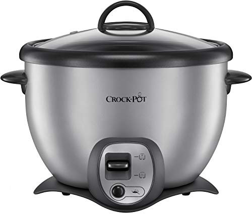 Crock-Pot Rice Cooker | Sauté and Keep Warm Functions | 2.2 L (5-6 People) | with Measuring Cup and Stirring Paddle | Silver [CKCPRC6040]