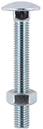TIMCO BZP Carriage Bolt with Hex Nut - M12 x 300 - Zinc - Box of 10