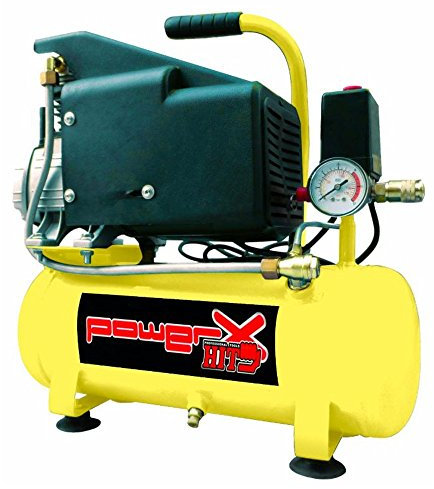 Compressore 6 lt Olio Pressione 8 Bar 1 Hp 118 lt/min 750 Watt con Manometro e Connettore