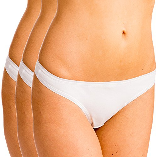 HERMKO 5050 3er Pack Damen Strings aus Baumwolle/Elastan