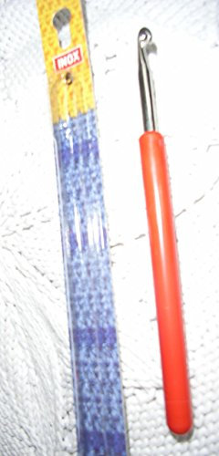 Prym Häkelnadel INOX Gr. 5 Orange 4.0 mm Metall (Aluminium) Kunststoff Grifflänge 9,5 cm Gesamtlänge 13,5 cm