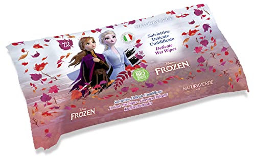 Naturaverde | Kids - Disney Frozen - Feuchttücher für Kinder, Water Wipes für die Hygiene der Babyhaut, mit Bio-Glyzerin, Packung mit 72 Stück