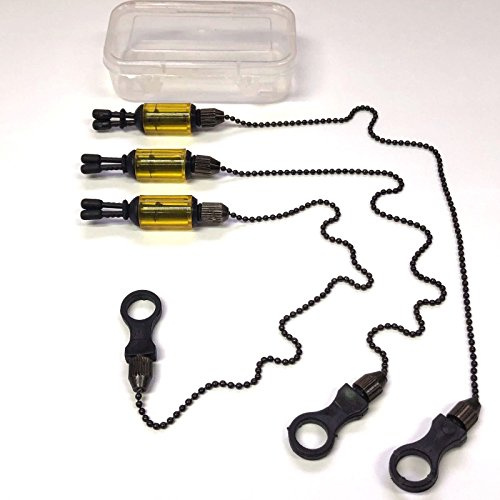 3 x Carp Coarse Fishing Chain Bite Alarm Bobbings Swingers Indicators BOX