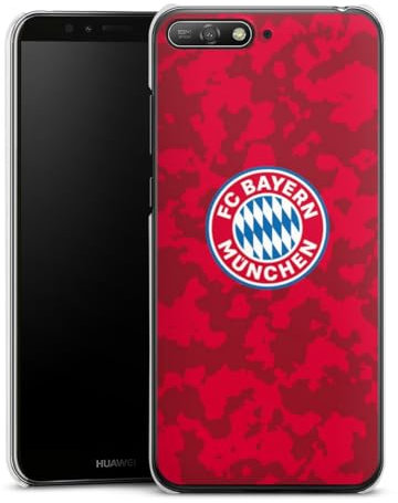 DeinDesign Hard Case kompatibel mit Huawei Y6 2018 Schutzhülle transparent Smartphone Handy Hülle FC Bayern München Camouflage FCB