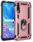 NH Custodia Huawei P Smart PRO 2019, Cover 360° Girevole Ring Armor Bumper TPU Case Magnetica Supporto Smartphone Silicone Custodie con Pellicola Protettiva per Huawei P Smart PRO 2019,Oro Rosa