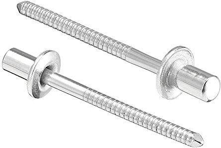 sourcing map 50 Stück Blindnieten 304 Edelstahl Zugnieten Dekoration Niete 4mm Durchmesser 7mm Grifflänge Silberfarben