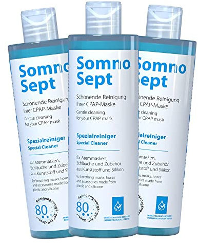 CPAP-Spezialreiniger SomnoSept - 3 x 400 ml Flasche - CPAP-Masken Pflege - Reiniger Masken Schläuche Kunststoff - Silikonreiniger -