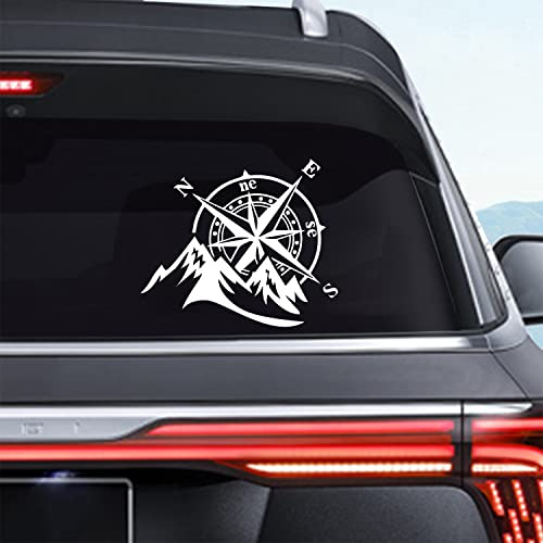 Dreothy Vinyl-Aufkleber, Motiv: Bergkompass, wasserdicht, für den Außenbereich, für Auto, Motorrad, SUV, Laptop, LKW, 2 Stück