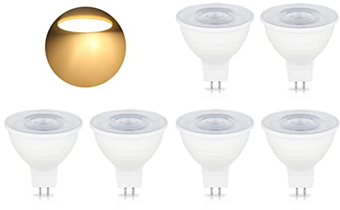 BVCL Lampadine LED MR16 GU5.3, 5W 500LM Dimmerabile Lampadina spot MR16 AC 220-240V, Equivalente per lampada alogena 50W, angolo del fascio 120° (Color : Warm White 3000K, Size : 6 PCS)