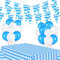 XINDY Oktoberfest Deko Set, Bayrische Deko Oktoberfest Dekoration Bayern Deko 10 Meter Oktoberfest Wimpelkette Girlande + Oktoberfest Tischdecke + Oktoberfest Luftballons Weiße und Blau