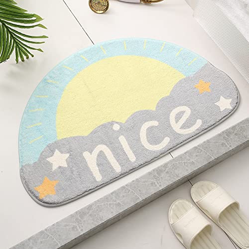 Badezimmerteppich Gelb Grau Badematte rutschfest,Weiche Badteppich,Badvorleger Duschvorleger,Teppich Badezimmer Waschbar,Bad Teppich Flauschig40×60cm