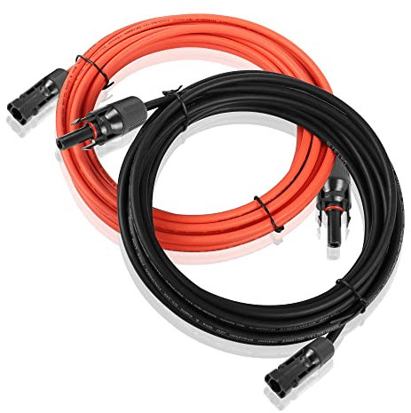 YAODHAOD 1 Pair Solar Extension Cable 4mm², Solar Panle Cable 1M Solar Connector Adapter Kit for Solar Panels,for photovoltaic cable,for solar power station(Solar Extension Cable 4mm² /5M)