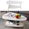MINGYI Table Basse Scandinave, Table de Salon avec Étagère, Table d’Appoint en Bois, Tables Basses de Café, Chambre, Bureau, Café (90×60×39,5 cm, Blanc)