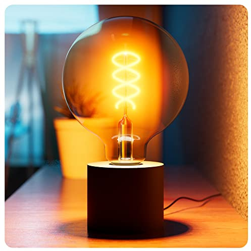 SSC-LUXon NAMBI Tischleuchte schwarz E27 Globe XL Filament LED warmweiß