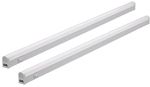 Oktaplex Iluminación 2x LED bajo armario cocina | Riga 13W tira de luz cocina con interruptor | blanco cálido 3000K extensible | longitud:84cm