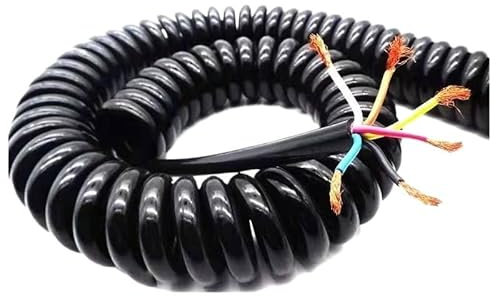 GatherTOOL Cavo a Spirale 24AWG con Cavo telescopico a Molla a 6 Fili 1PC 0,2 Millimetri Quadrati 2,5 m / 5 m / 7,5 m Cavo di Alimentazione Colore Nero Cavo espandibile (Size : 2.5m, Color : 24 AWG)