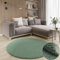 MY-RUG Teppich Shaggy Star Hochflor rund grün 100 x 100 cm - Wohnzimmer Teppich, Kuschelteppich, Einfarbig