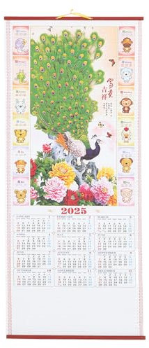 Operitacx 2025 Wandkalender Neujahrskalender Kalender Im Chinesischen Stil 2025 Jahr der Schlange Wandkalender