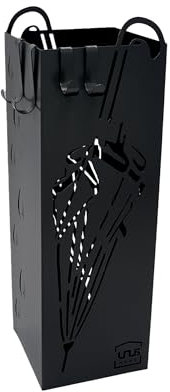 UNUS Portaombrelli con 4 ganci, 15,7 x 15,7 x 49 cm, nero