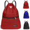 WESTWOOD FOX WFX Tasche mit Kordelzug, wasserdicht, Sport, Fitnessstudio, Rucksack für Damen und Herren, PE-Beutel, Außentasche, Reißverschluss, Schule, Strand, Urlaub, Schwimmen (Jet Red Bag)