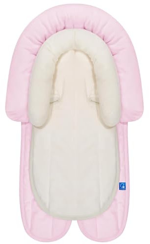 INFANZIA New 2-in-1 Head & Body Supports for Baby Newborn Infants - Extra Soft Car Seat Insert, Cushion Pads for Baby Bouncer, Strollers, Swing, 20x11.8 in, Pink