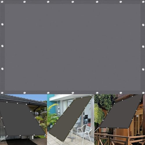 Voile d'ombrage 1.2 x 5 m Protection des Rayons UV,Contre Le Vent, Couvert Végétal Toile Pergola,Oile Pergola, avec Corde, pour Jardin Terrasse Camping, Gris Foncé