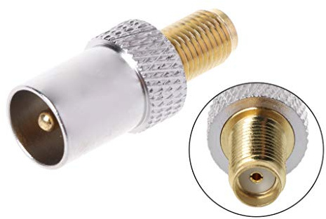 KSTZGTA SMA-Buchse auf IEC-Stecker, Koaxialadapter, RF-Stecker, vernickelt, Antenne, FM