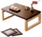 Japanischer Bodentisch, Kleiner Couchtisch mit Kissen, rustikaler Mitteltisch aus Massivholz, tragbarer Cocktailtisch für Zuhause, Wohnzimmer, Büro,80 * 50 * 30cm